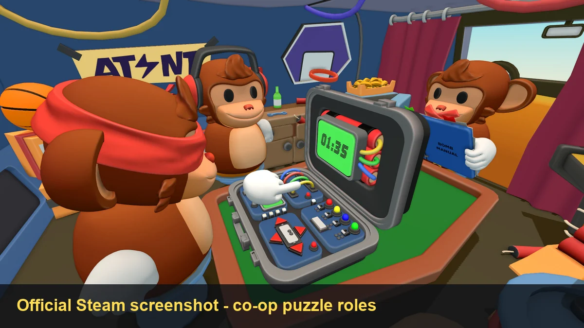 Official BOMBANANA Steam screenshot showing cooperative puzzle gameplay