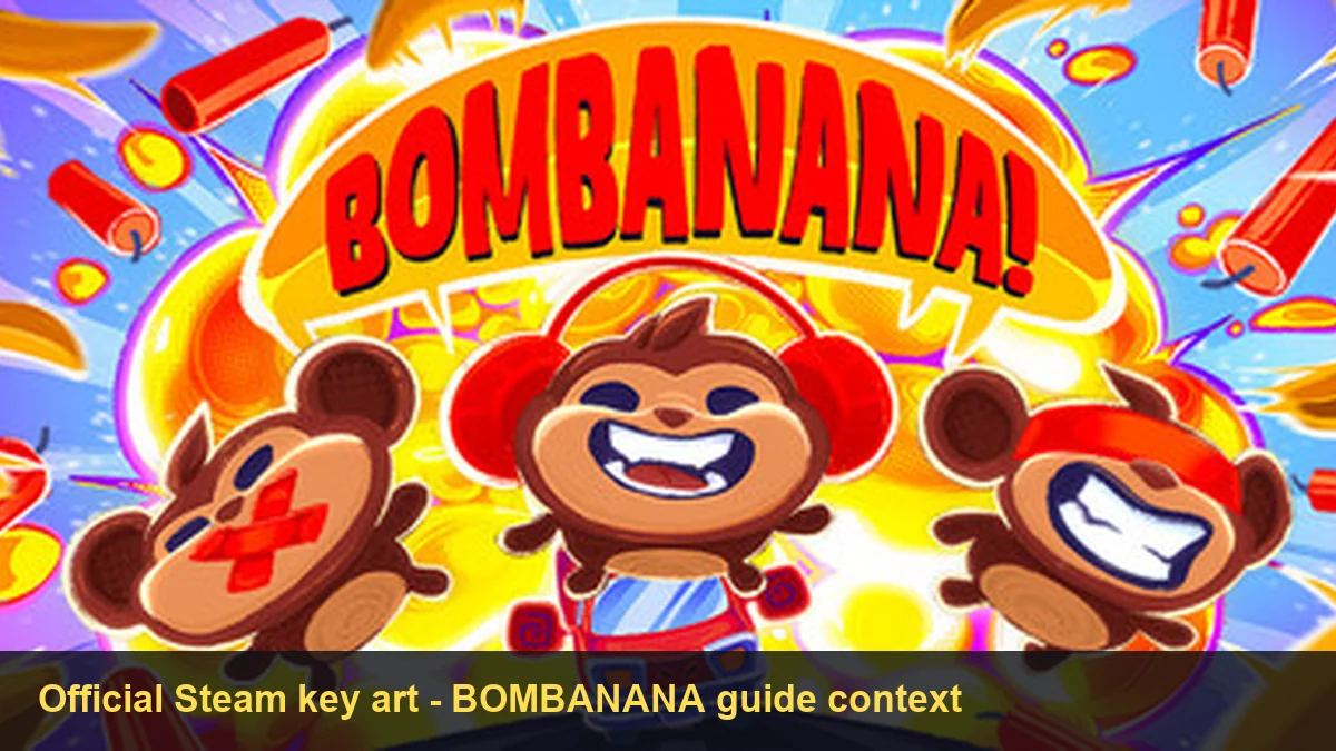 Official Steam key art for BOMBANANA showing the banana bomb co-op game theme